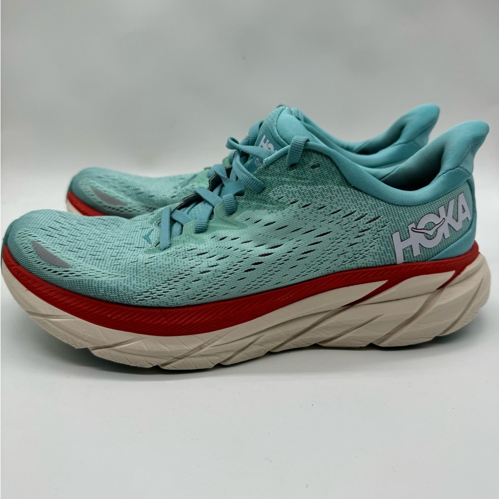 Hoka Women's Clifton 8 Mesh Aquarelle Blue Athletic Shoes - Blue, Sz 8
